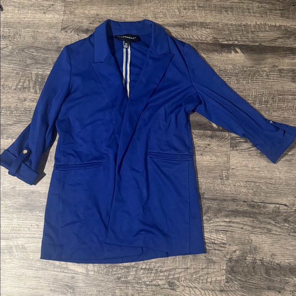 Margot Cobalt Blue Blazer with Buttoned Sleeves